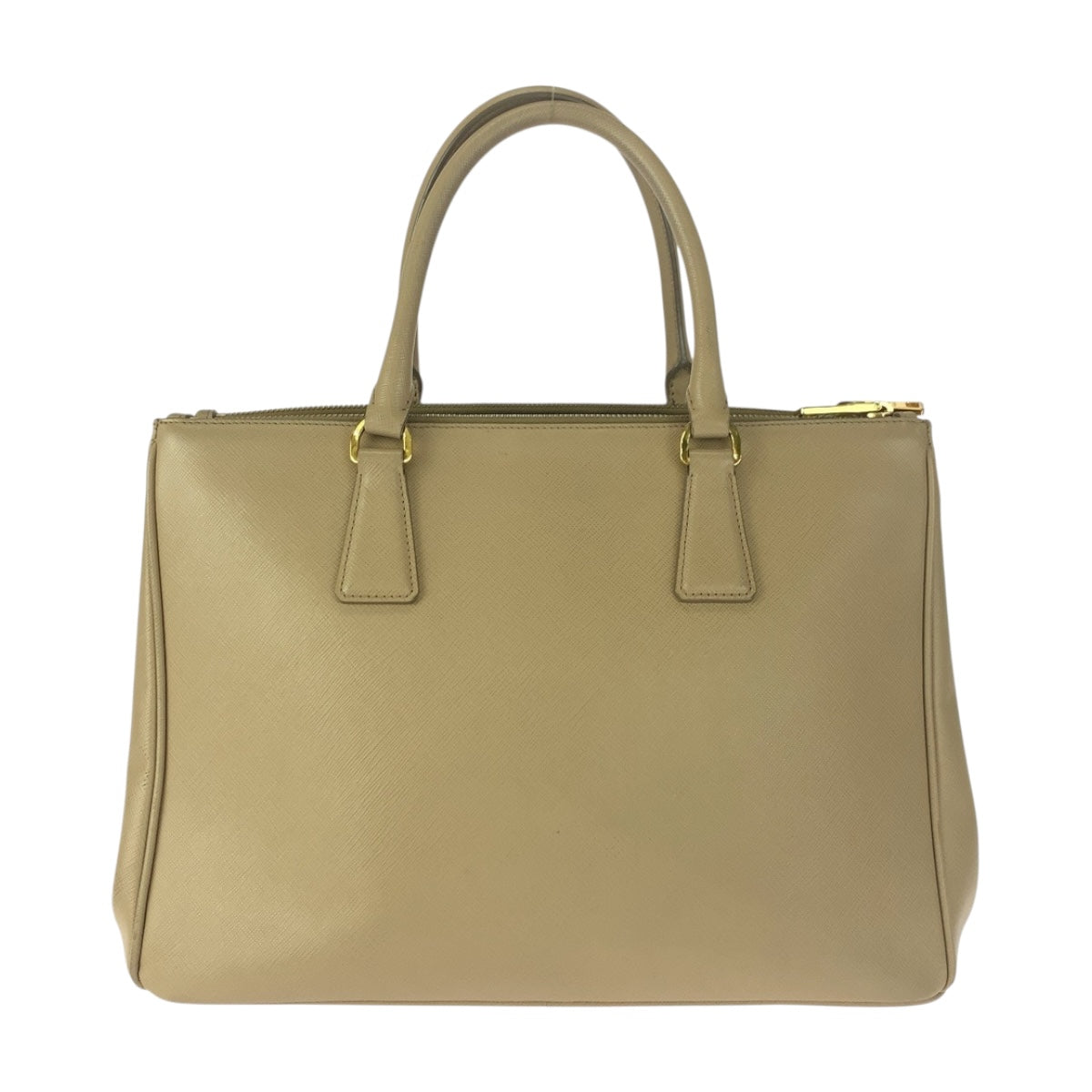 PRADA Shoulder Bag BN2674 leather beige Safiano Triangle With logo