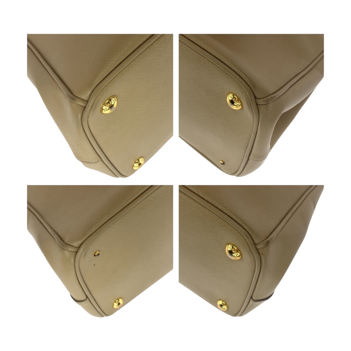 PRADA Shoulder Bag BN2674 leather beige Safiano Triangle With logo