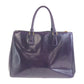 PRADA Tote Bag enamel Purple Gold Metal Galleria Triangle With logo