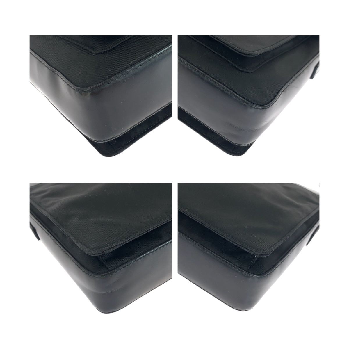 PRADA Shoulder Bag Nylon Black SilverMetal