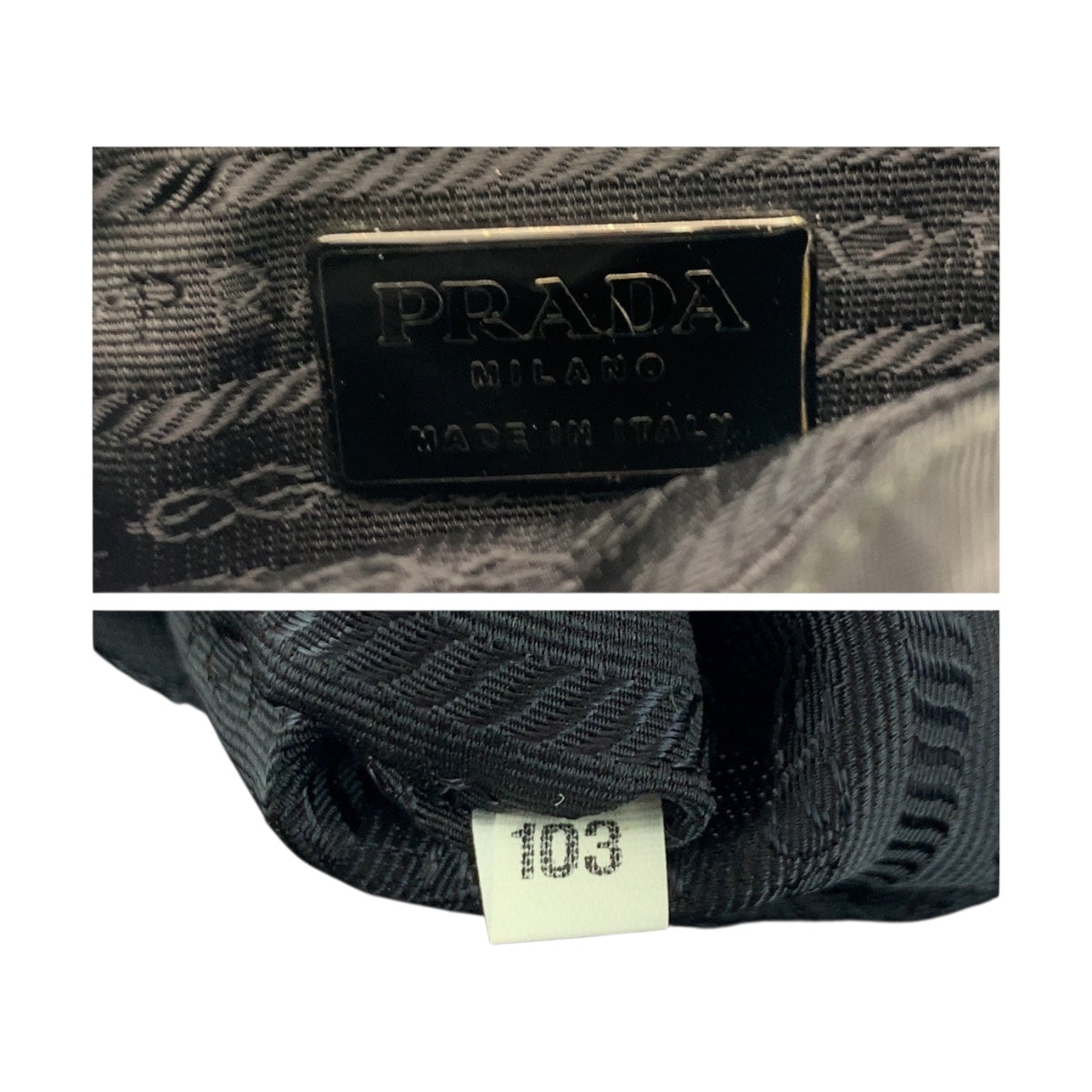 PRADA Shoulder Bag Nylon Black SilverMetal
