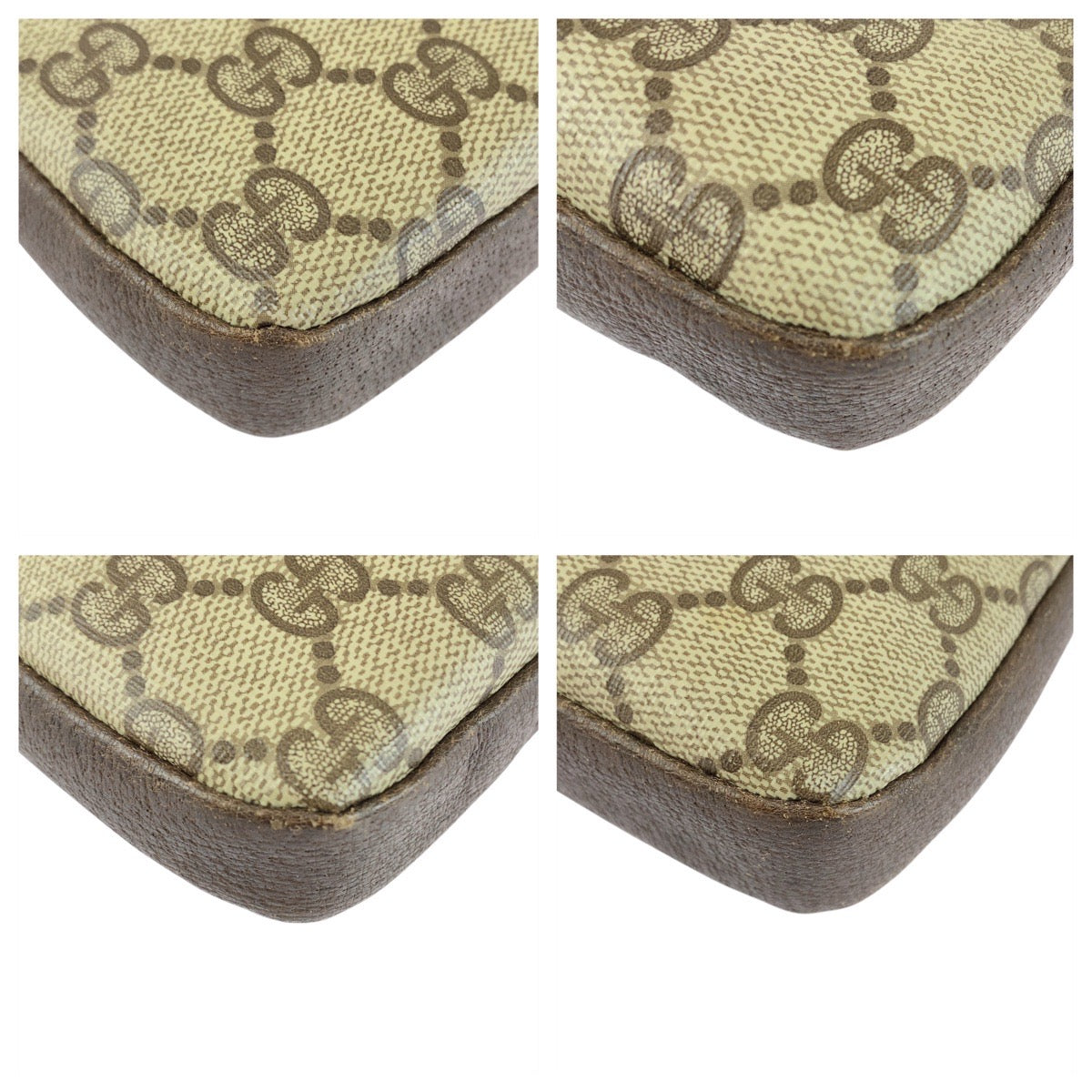 GUCCI Shoulder Bag 004 92 0230 GG Supreme Canvas Brown Beige Gold Metal Old Gucci