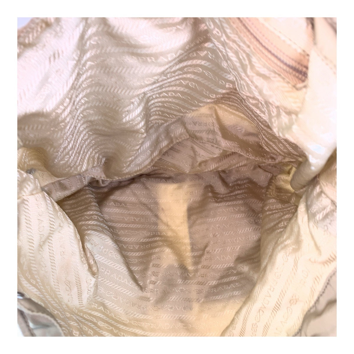 PRADA Backpack Nylon Khaki Silver Test Triangle With logo