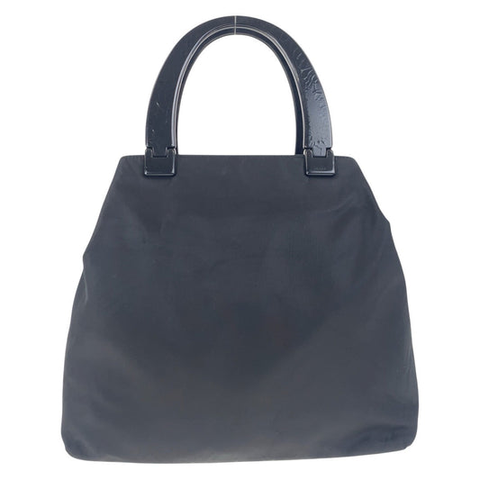 PRADA Tote Bag Nylon Black SilverMetal Test Triangle With logo