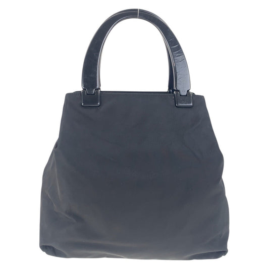 PRADA Tote Bag Nylon Black SilverMetal Test Triangle With logo