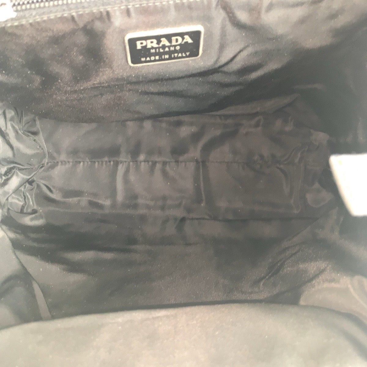 PRADA Tote Bag Nylon Black SilverMetal Test Triangle With logo
