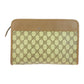 GUCCI Clutch bag 014 122 6063 GG Supreme Canvas Beige Brown Gold Metal Old Gucci