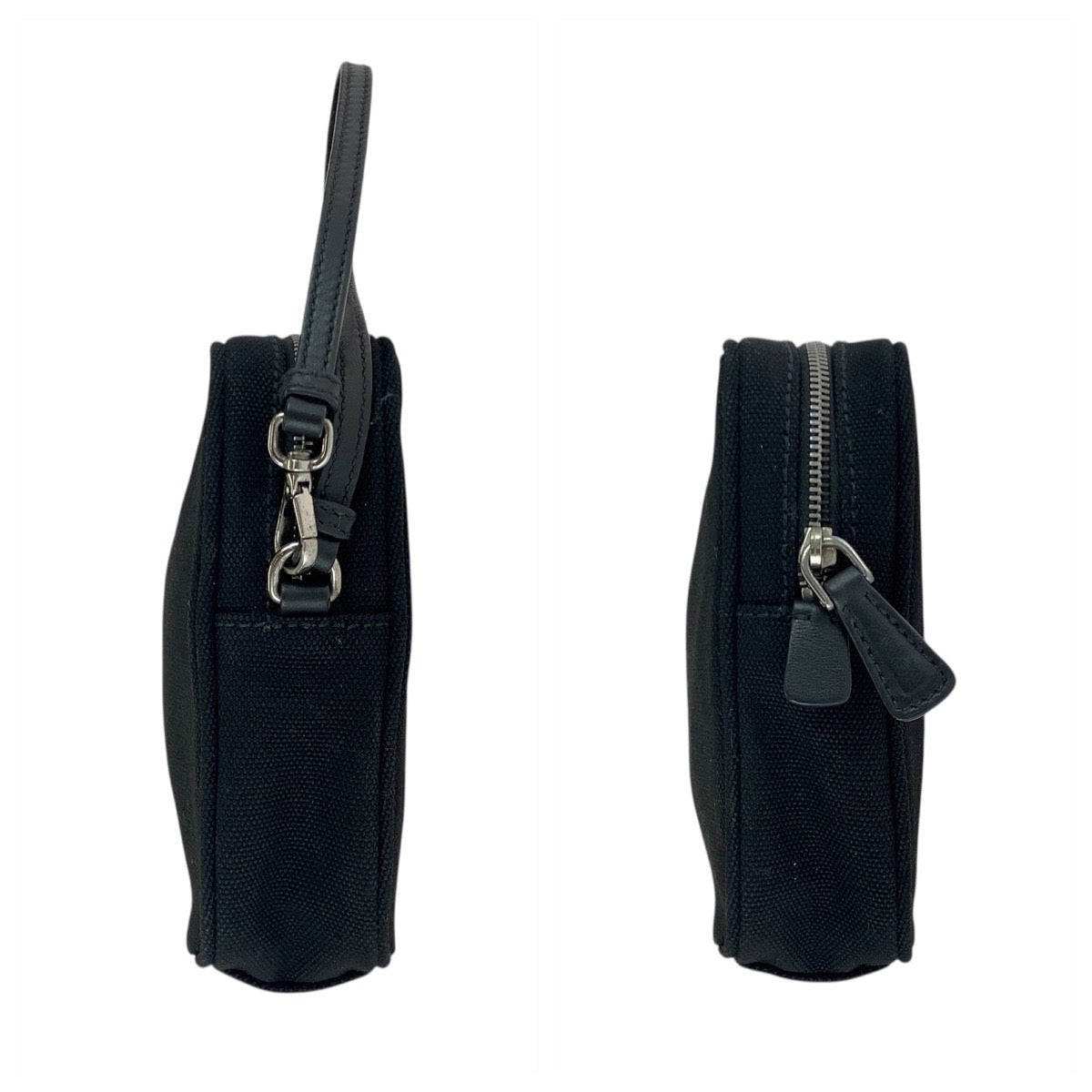 PRADA Clutch bag canvas Black SilverMetal