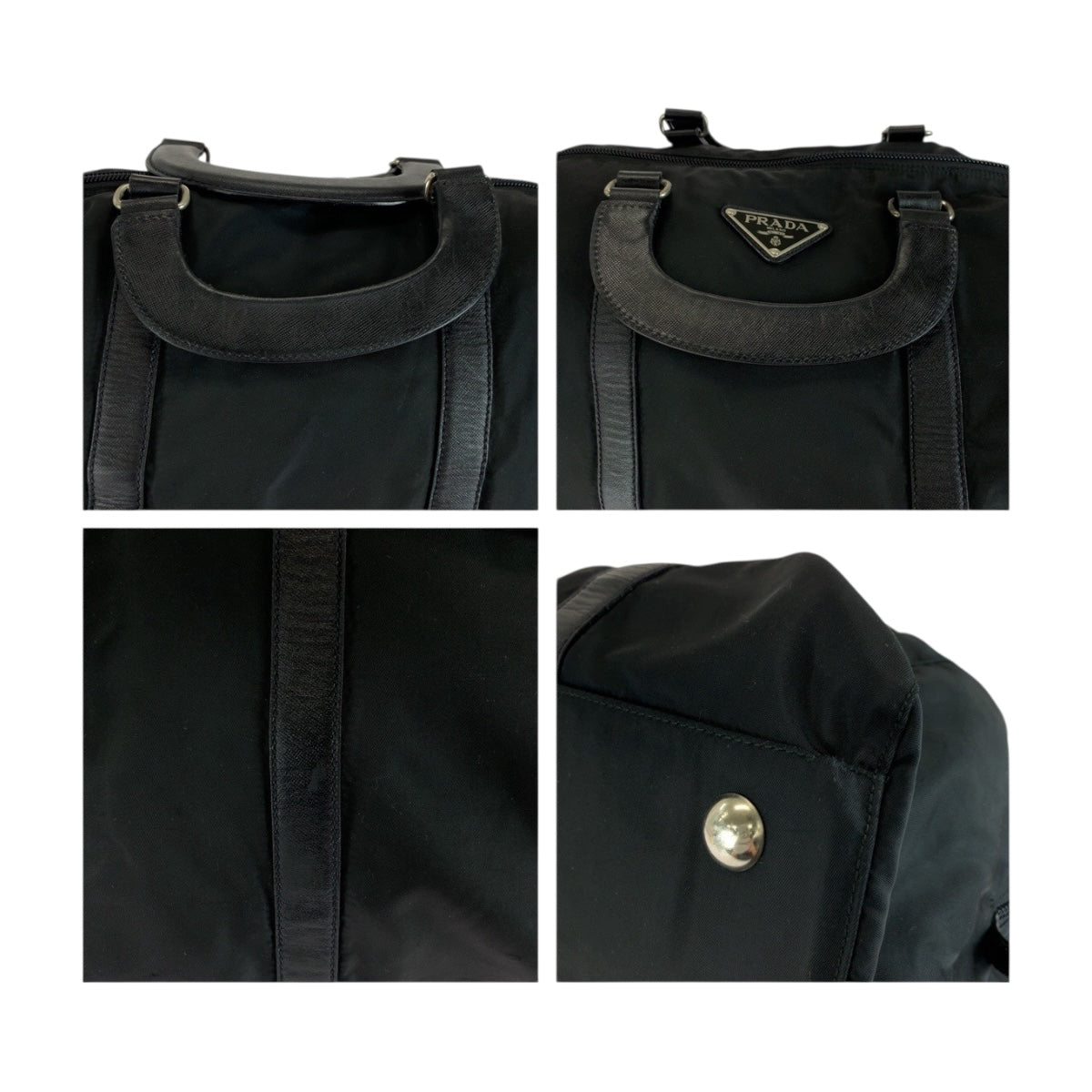 PRADA Boston Duffel bag Nylon black Test Triangle With logo
