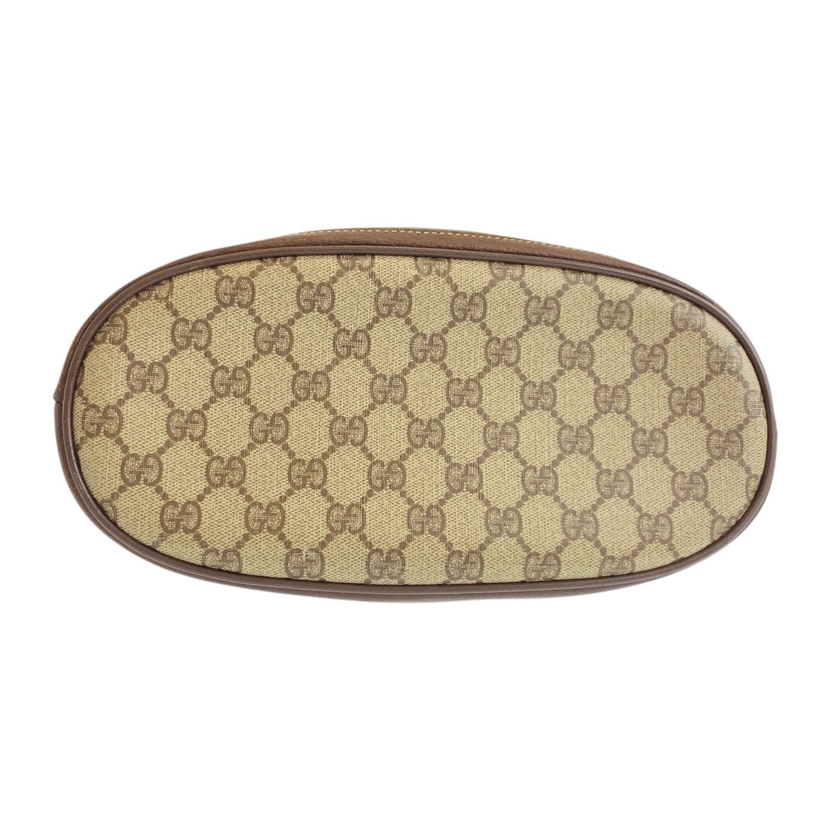GUCCI Shoulder Bag 164 02 085 GG Supreme Canvas Beige Brown Gold Metal Old Gucci Shelly Line