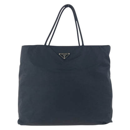 PRADA Tote Bag Nylon Black SilverMetal Test Triangle With logo