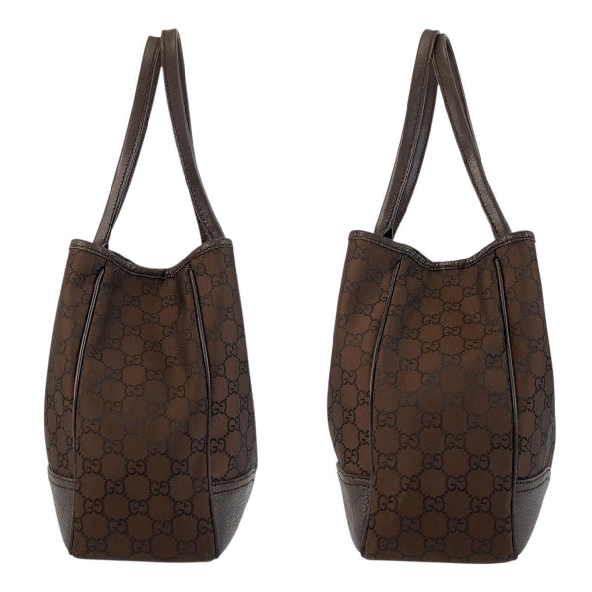 GUCCI Tote Bag 293592 GG canvas Brown Silver Metal Sherry line