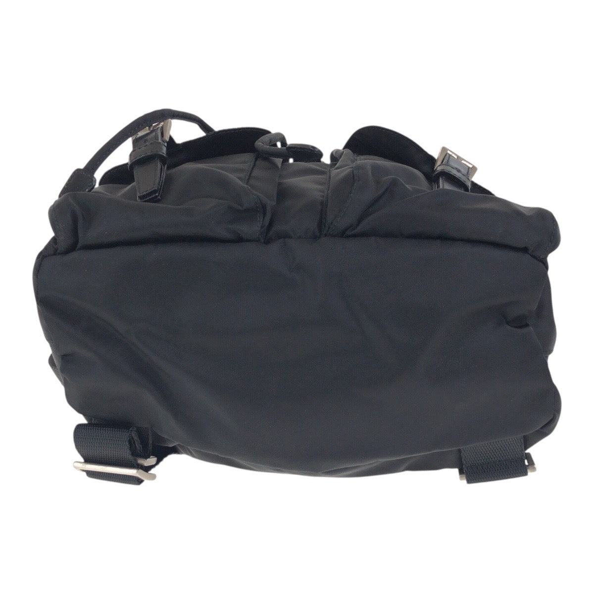 PRADA Backpack Nylon Black SilverMetal Test Triangle With logo