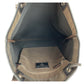 PRADA Tote Bag canvas Brown Silver Metal Logo jacquard