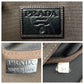 PRADA Tote Bag canvas Brown Silver Metal Logo jacquard