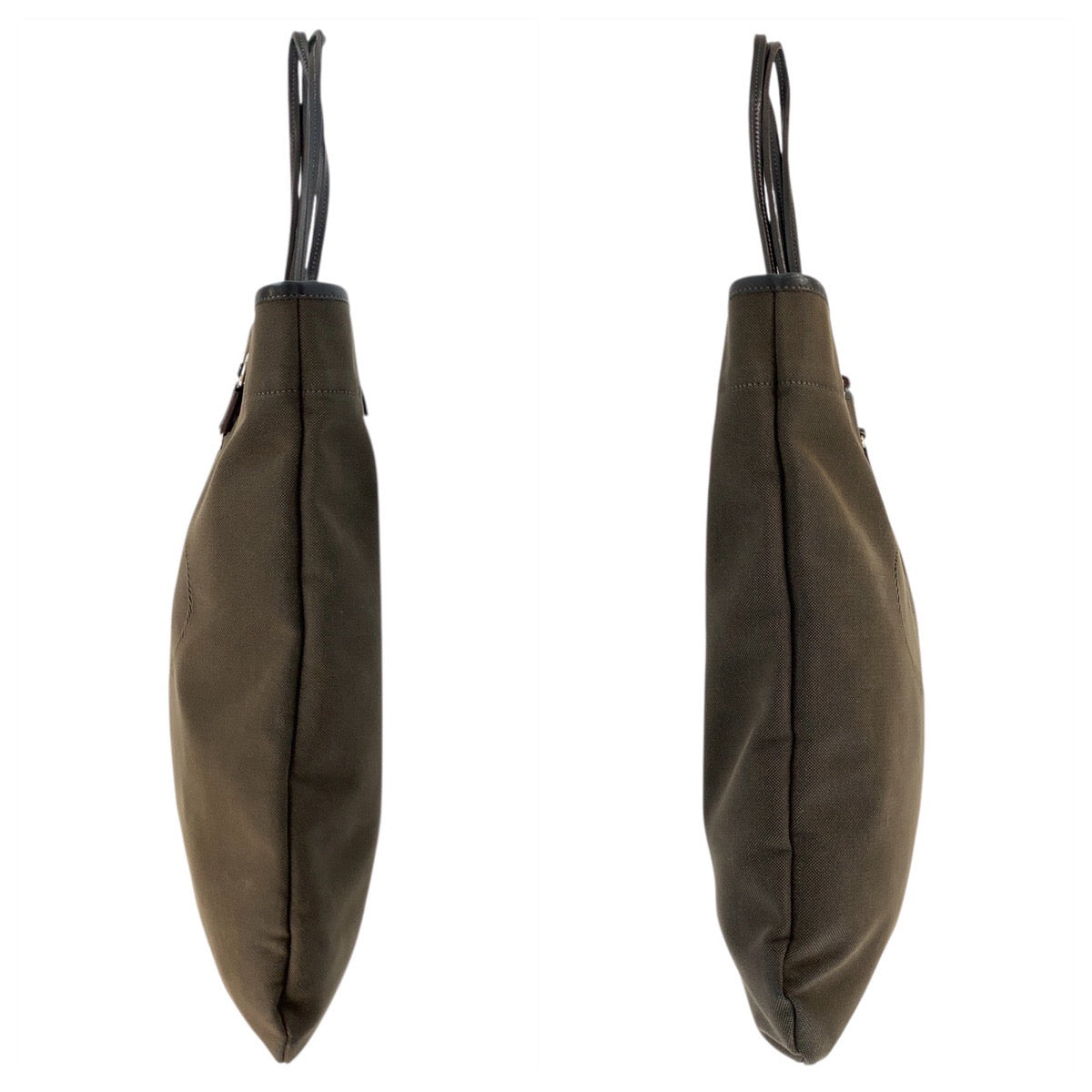 PRADA Tote Bag canvas Brown Silver Metal Logo jacquard