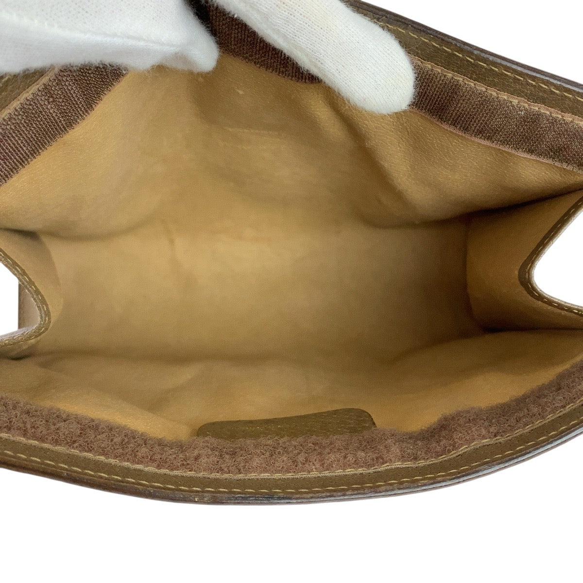 GUCCI Clutch bag 89 01 032 GG Supreme Canvas Brown Beige Gold Metal Old Gucci Shelly Line