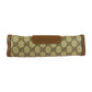 GUCCI Clutch bag 89 01 032 GG Supreme Canvas Brown Beige Gold Metal Old Gucci Shelly Line