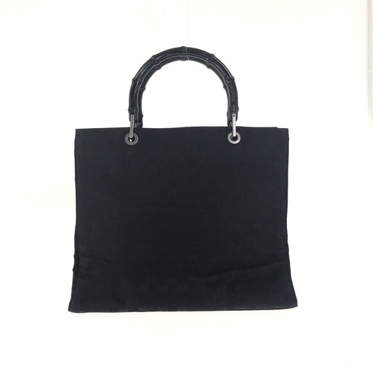 GUCCI Tote Bag 002・1010 GG canvas Black Silver Bamboo