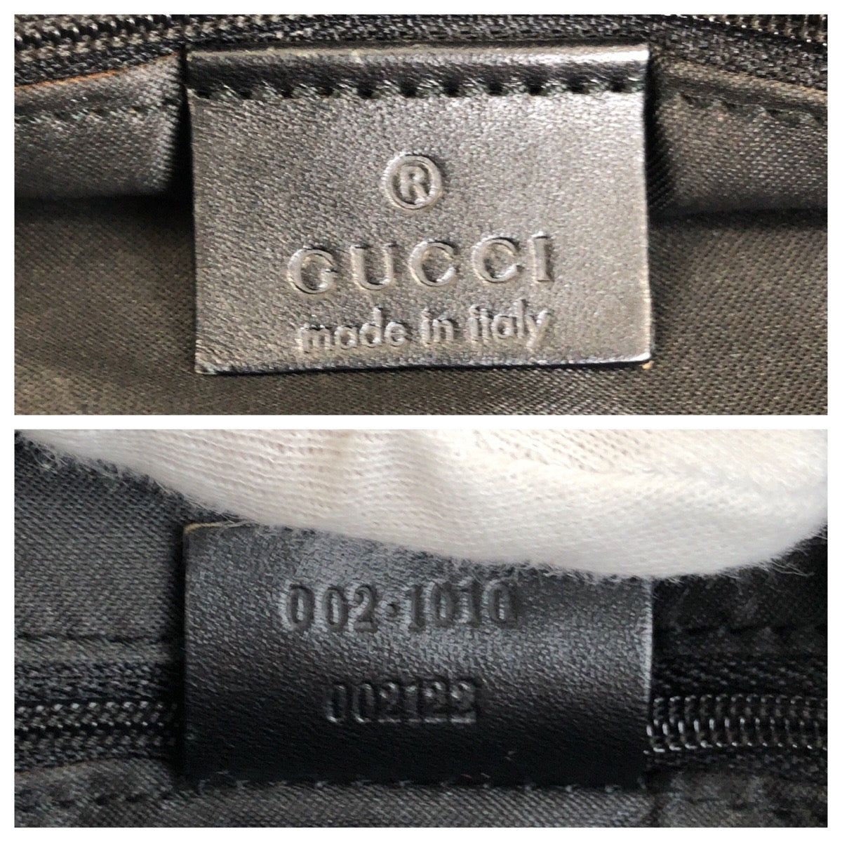 GUCCI Tote Bag 002・1010 GG canvas Black Silver Bamboo