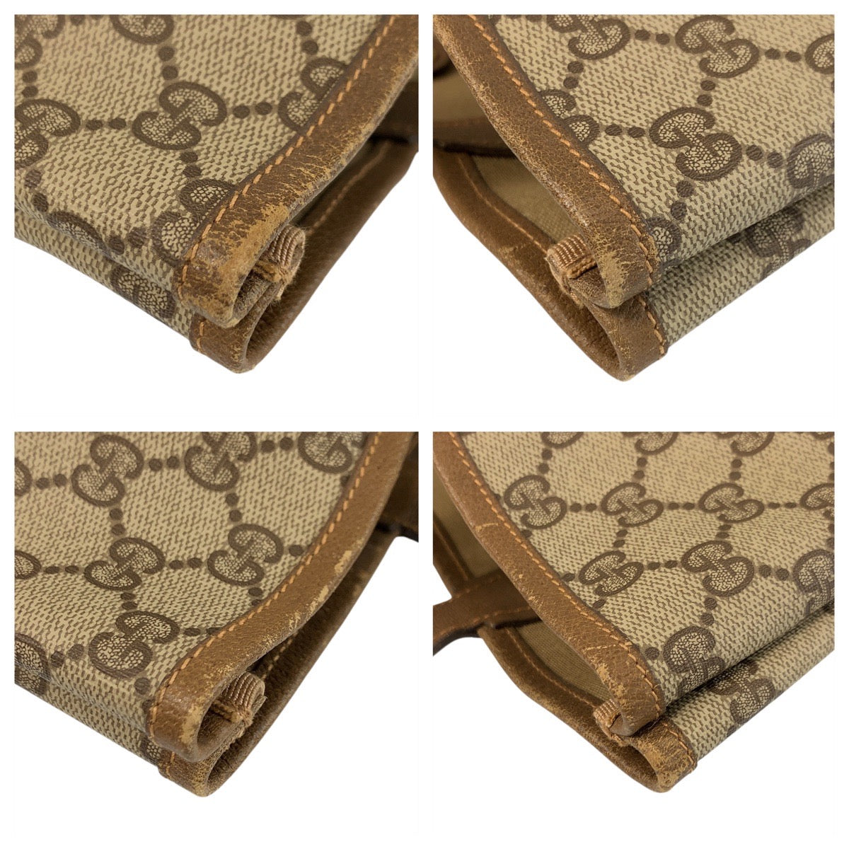 GUCCI Tote Bag 002 904 0131 GG Supreme Canvas Beige Gold Metal Sherry Line Old Gucci