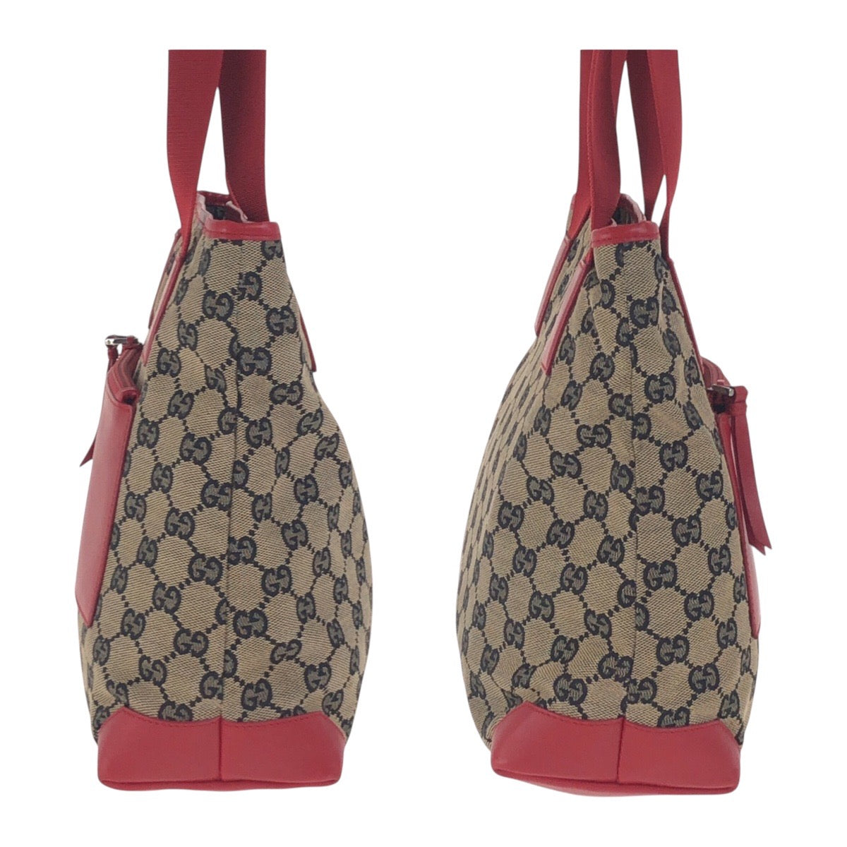 GUCCI Tote Bag 019 0402 GG canvas Red Navy SilverMetal