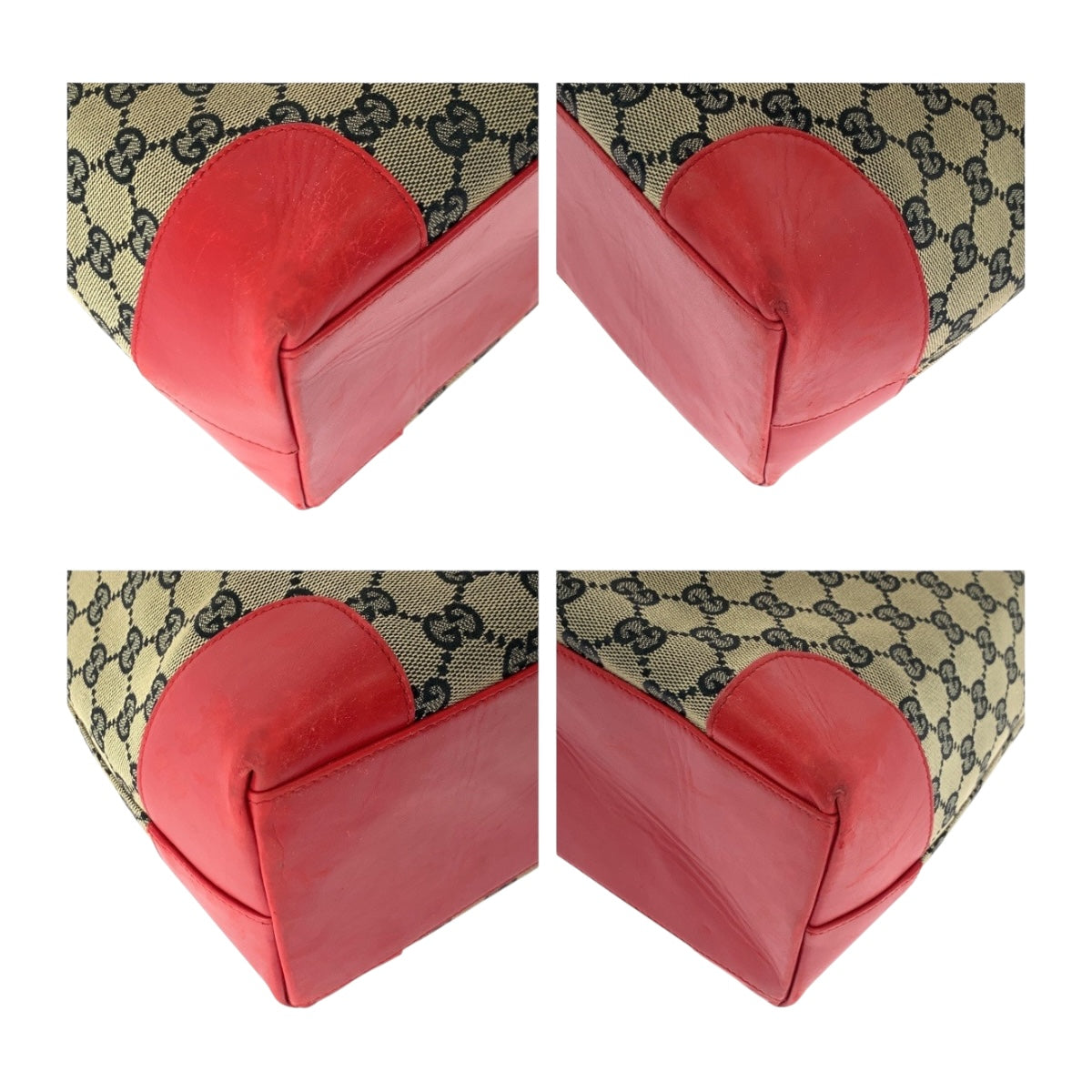GUCCI Tote Bag 002 1121 GG canvas Red beige
