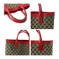 GUCCI Tote Bag 002 1121 GG canvas Red beige