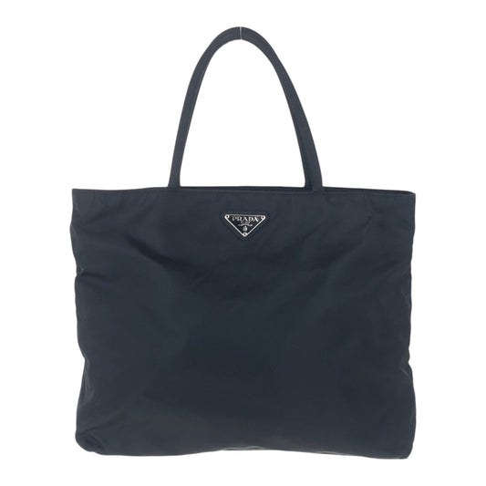 PRADA Tote Bag Nylon Black SilverMetal Test Triangle With logo