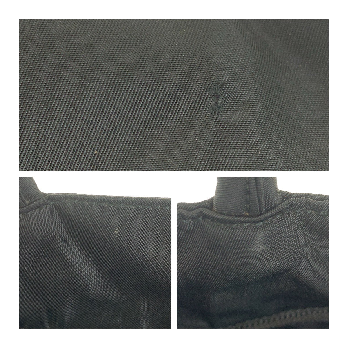 PRADA Tote Bag Nylon Black SilverMetal Test Triangle With logo
