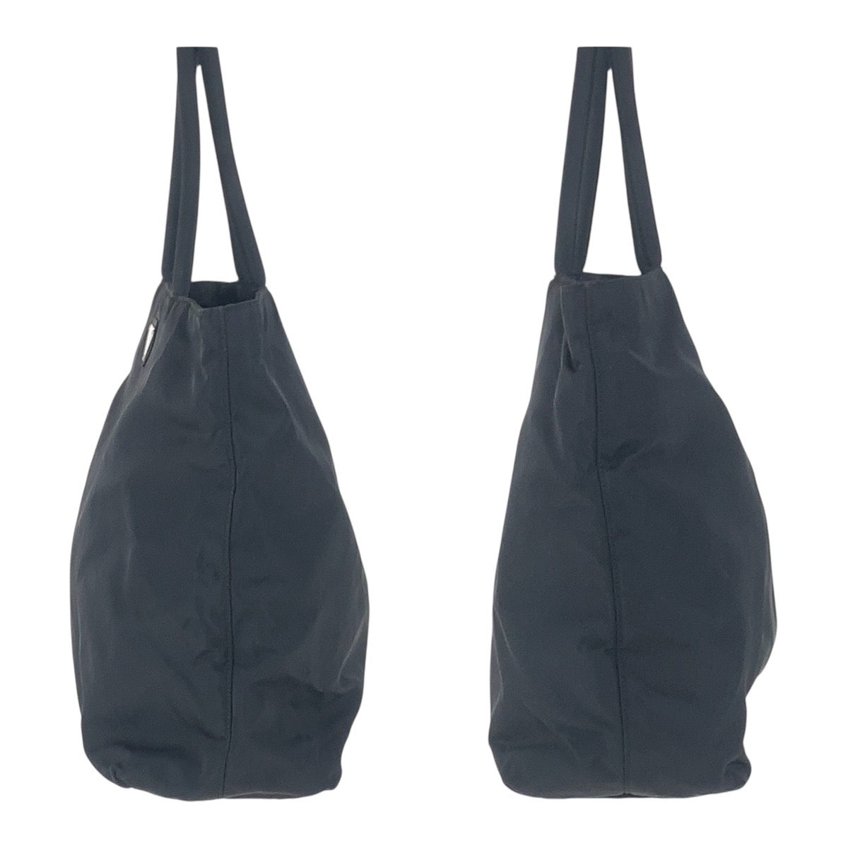 PRADA Tote Bag Nylon Black SilverMetal Test Triangle With logo