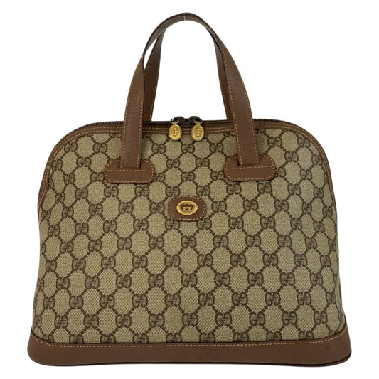GUCCI Handbag 000 46 6004 GG Supreme Canvas Beige Brown Gold Metal Old Gucci