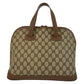 GUCCI Handbag 000 46 6004 GG Supreme Canvas Beige Brown Gold Metal Old Gucci