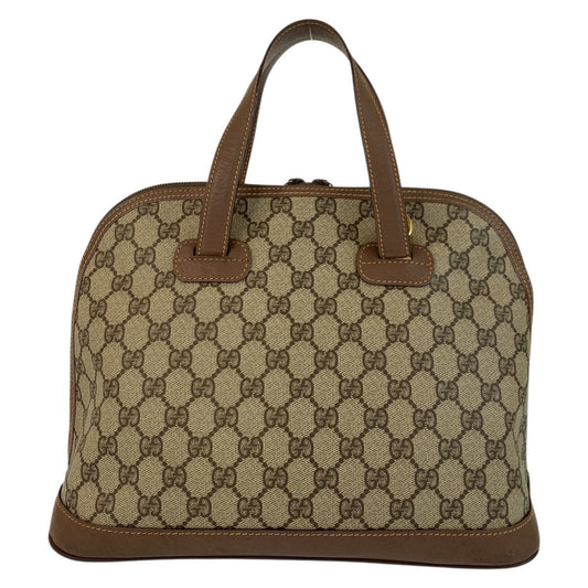 GUCCI Handbag 000 46 6004 GG Supreme Canvas Beige Brown Gold Metal Old Gucci