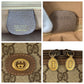 GUCCI Handbag 000 46 6004 GG Supreme Canvas Beige Brown Gold Metal Old Gucci