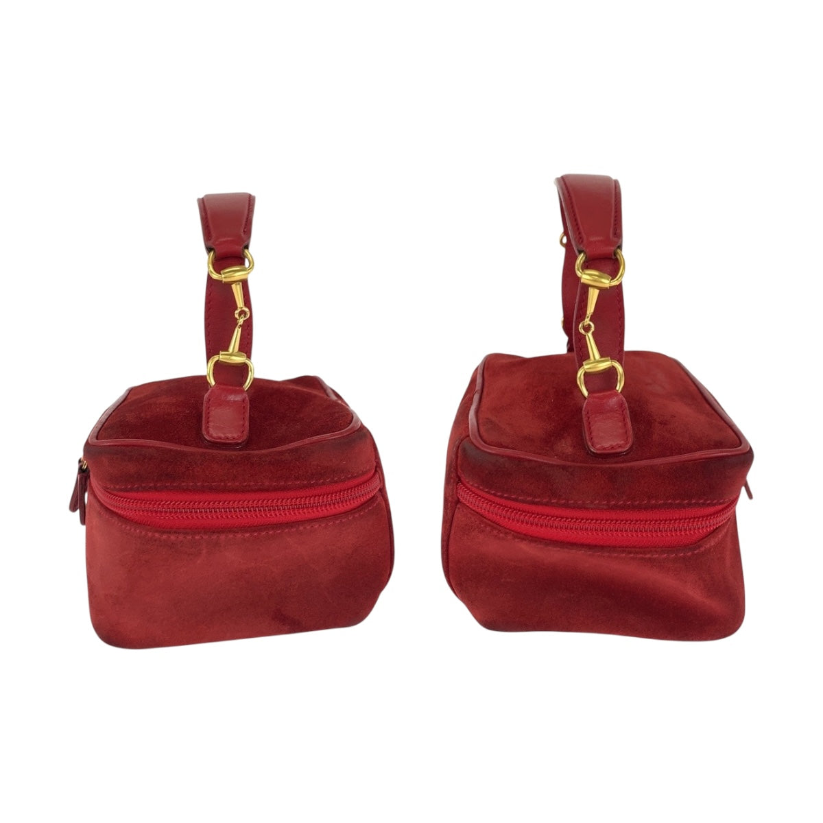 GUCCI Handbag 032 1705 0141 Suede Red Gold Metal Horsebit