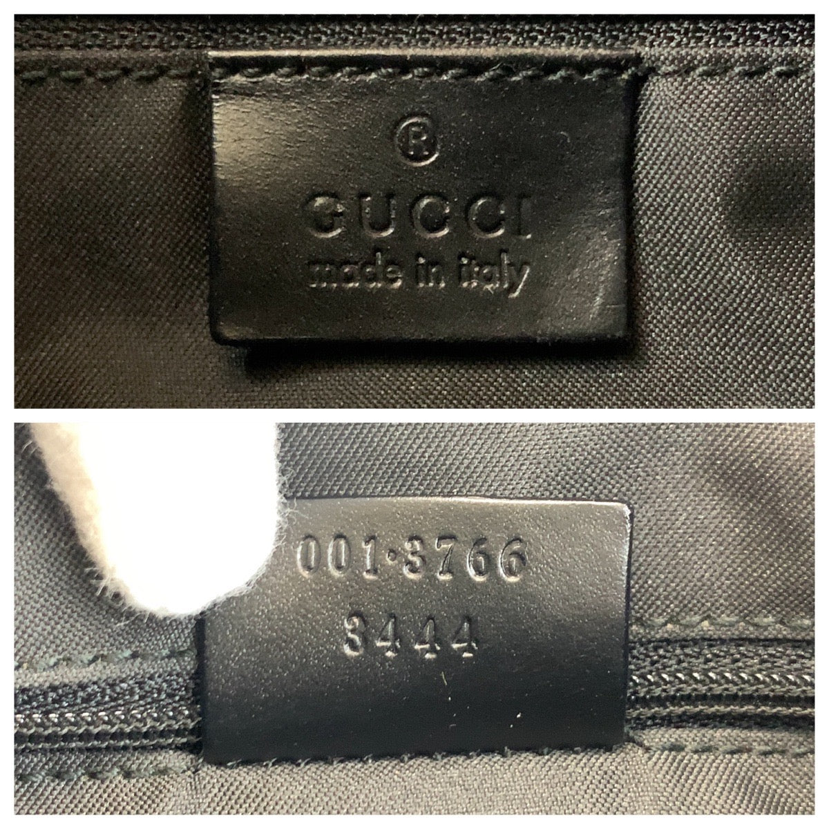 GUCCI Shoulder Bag 001 3766 GG canvas Black SilverMetal