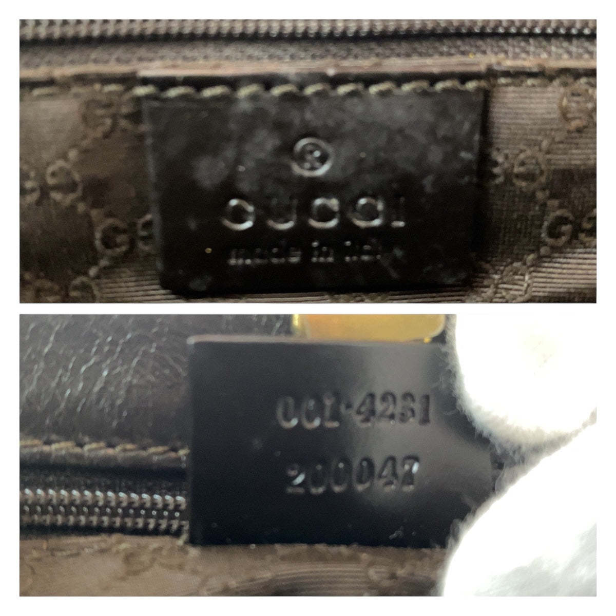 GUCCI Shoulder Bag 001 4231 canvas Beige Red Green SilverMetal Sherry line