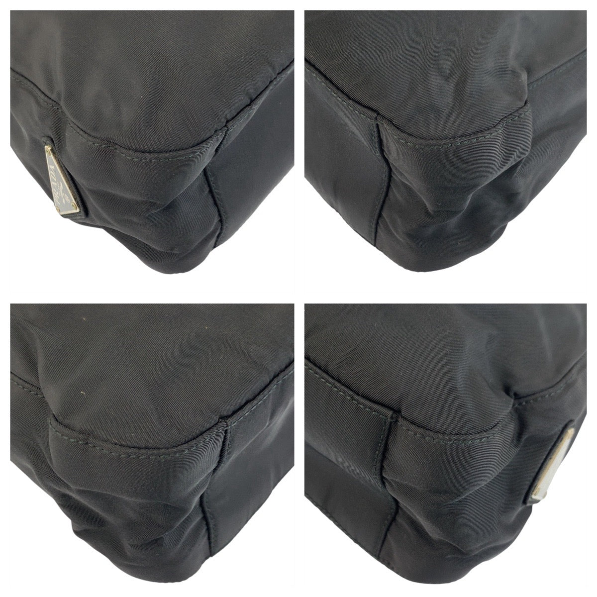 PRADA Handbag Nylon Black black Test Triangle With logo