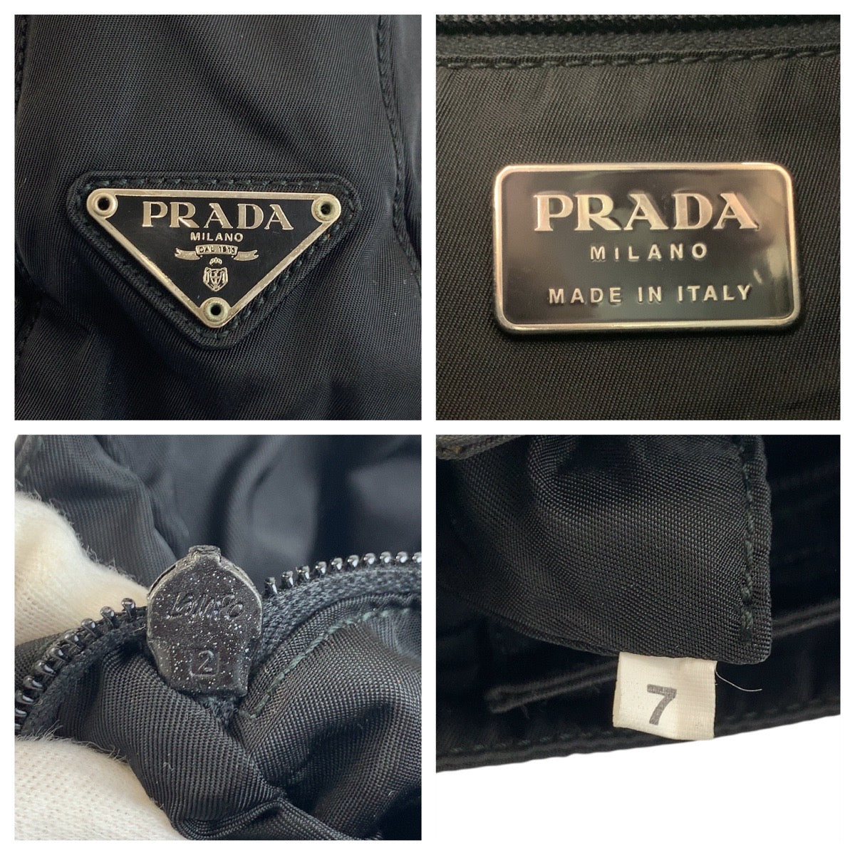 PRADA Handbag Nylon Black black Test Triangle With logo