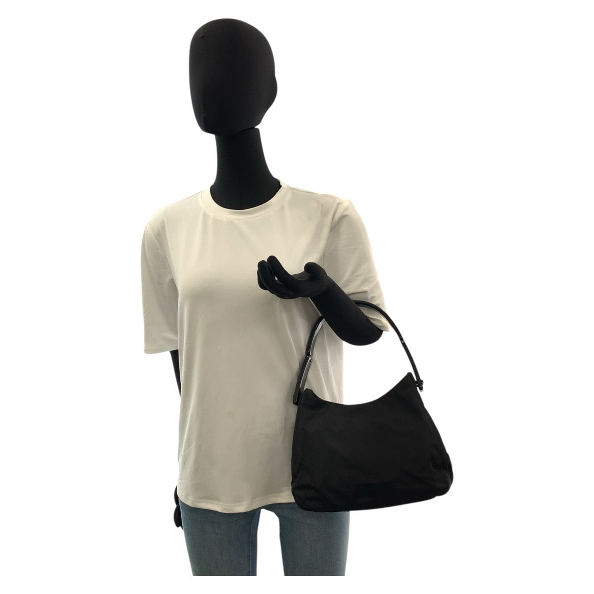 PRADA Handbag Nylon Black black Test Triangle With logo