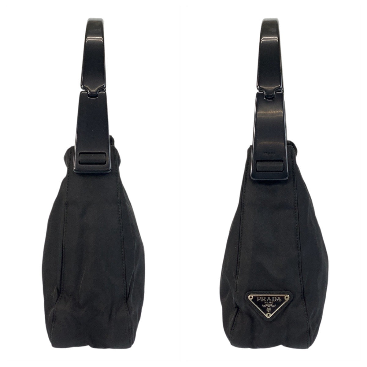 PRADA Handbag Nylon Black black Test Triangle With logo