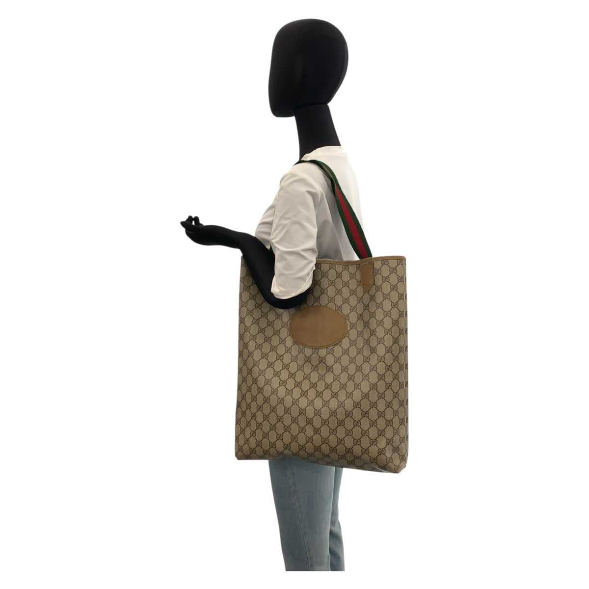 GUCCI Tote Bag GG Supreme Canvas beige Sherry line