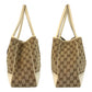 GUCCI Tote Bag 163805 GG canvas Beige Ivory Gold Metal Prince Shelley Line