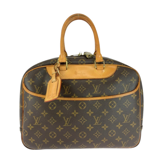 LOUIS VUITTON Handbag M47270 PVC Brown Gold Metal Monogram Deauville