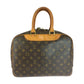 LOUIS VUITTON Handbag M47270 PVC Brown Gold Metal Monogram Deauville