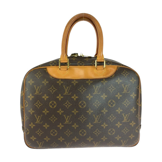 LOUIS VUITTON Handbag M47270 PVC Brown Gold Metal Monogram Deauville