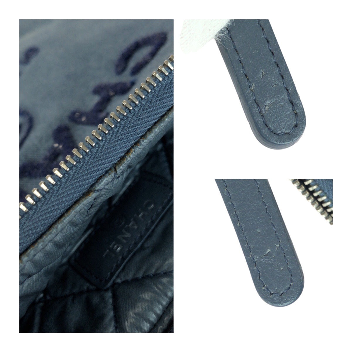 CHANEL Clutch bag A80117 denim blue Deauville Sequin