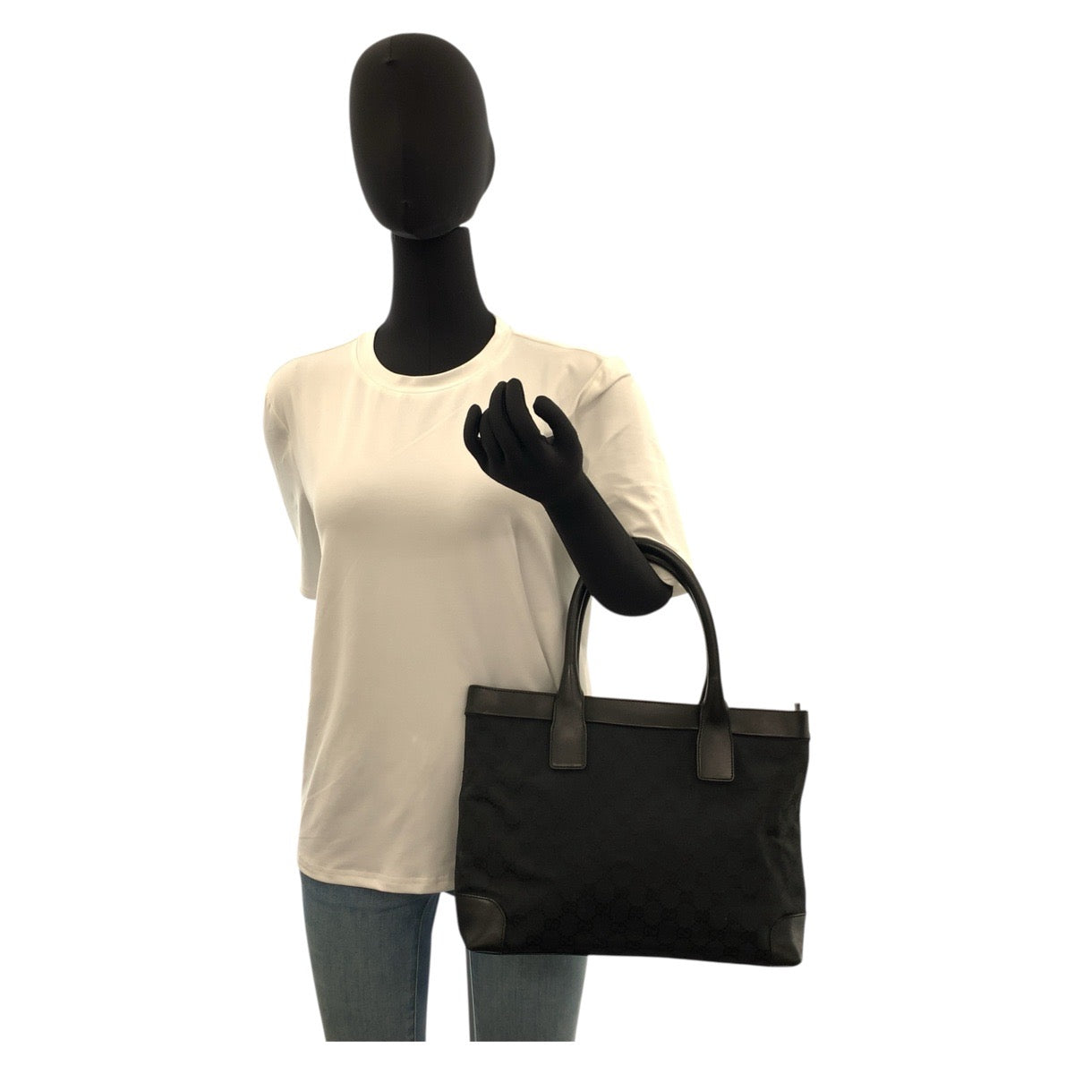GUCCI Tote Bag 002 1119 GG canvas black