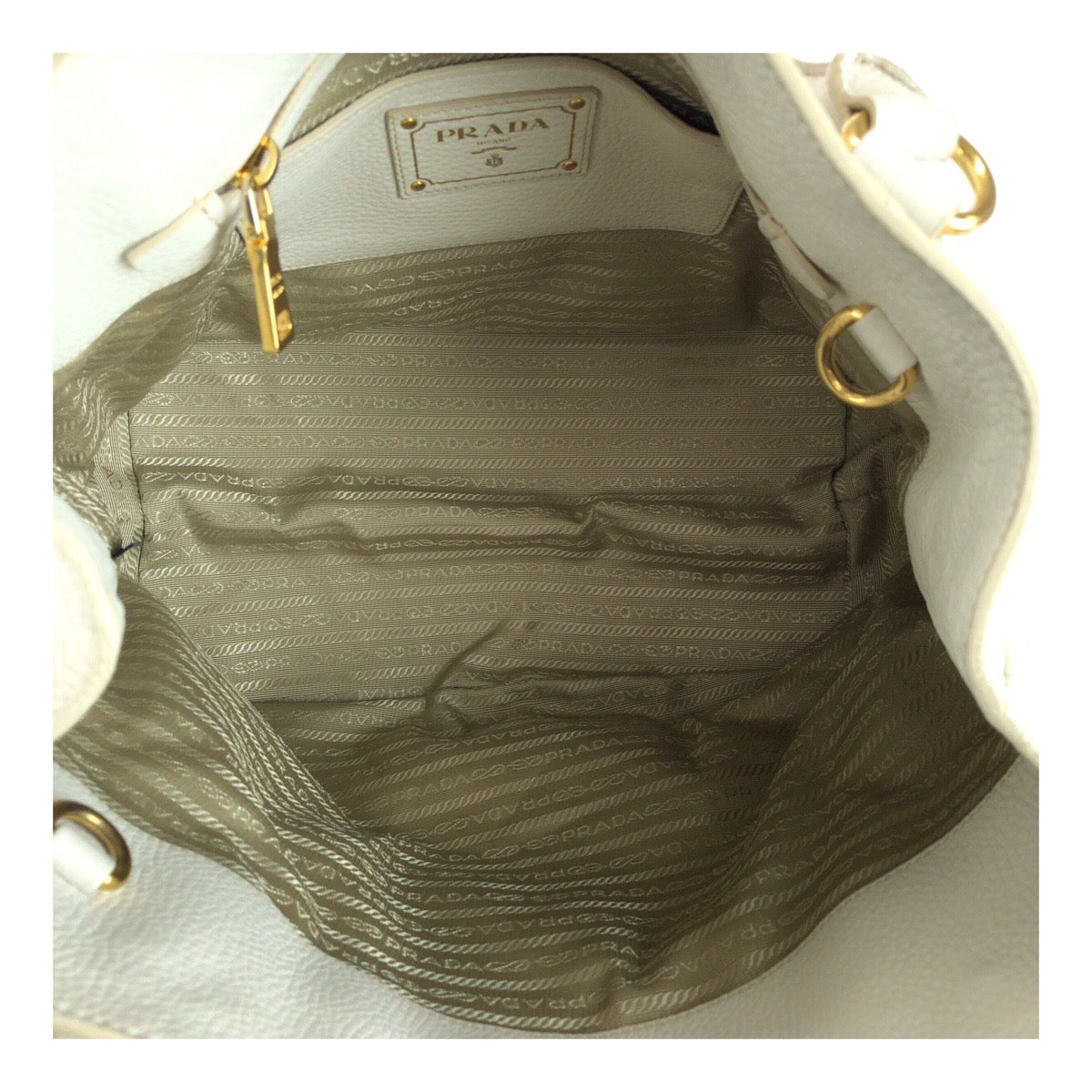 PRADA Handbag BN2534 leather White Gold Metal Vitterodino